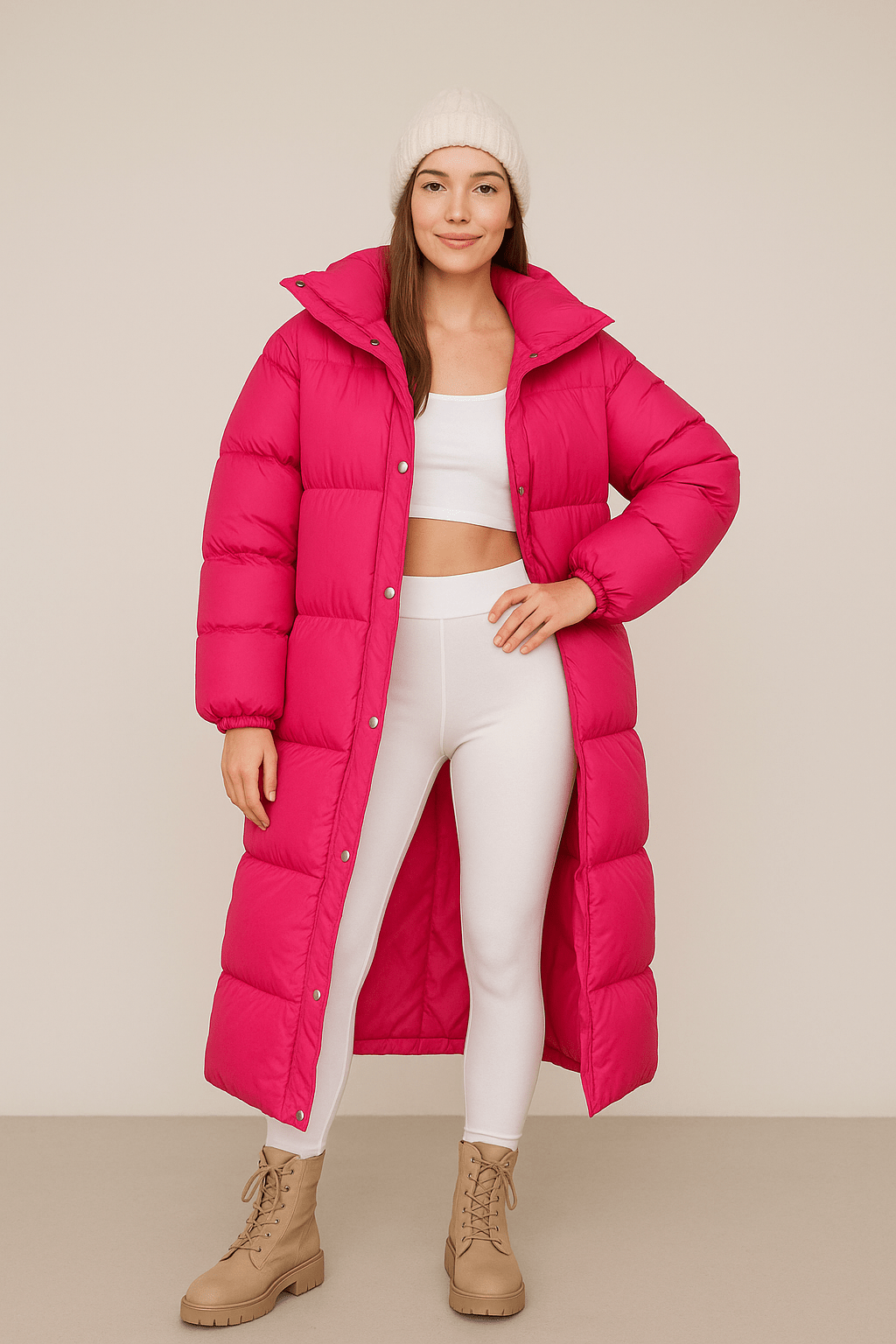 Sigrid – Women’s Quilted Oversized Puffer Trench Coat with Hood
