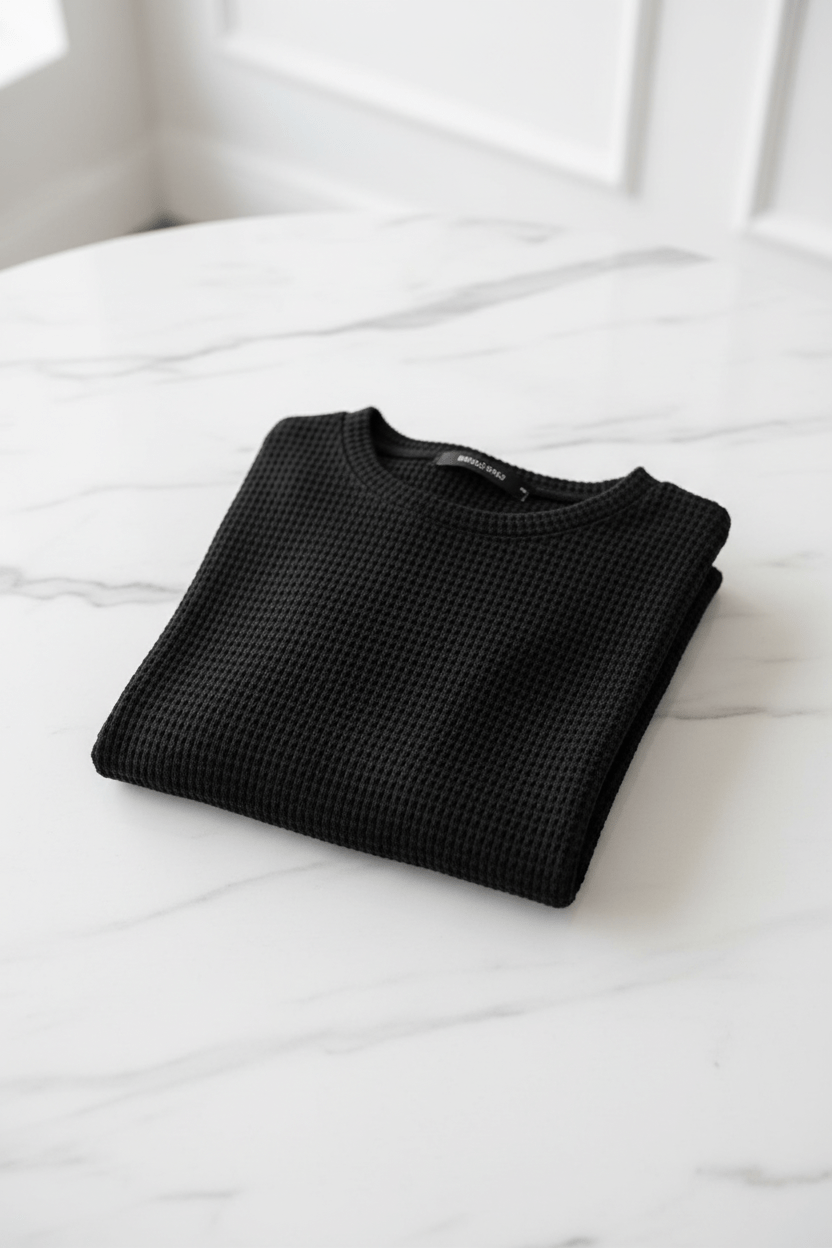 Zylia – Women’s Slim Fit Cropped Waffle Knit Sweatshirt with High Neck