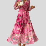 Pia - Long Sleeve Elegant Midi Dress