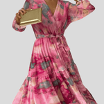 Pia - Long Sleeve Elegant Midi Dress