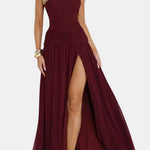 Abby – Halter-Neck Maxi Dress with Ruched Detail