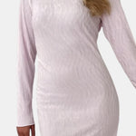 Adley – Soft Light Pink Long-Sleeve Maxi Dress