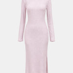Adley – Soft Light Pink Long-Sleeve Maxi Dress
