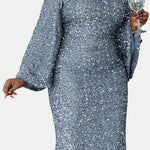 Alejandra – Flared Sleeve Sequin Curve Party Dress
