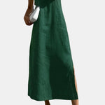 Alessara – Minimal Cami Long Dress in Green