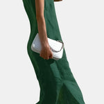 Alessara – Minimal Cami Long Dress in Green