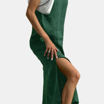 Alessara – Minimal Cami Long Dress in Green
