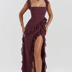 Aliki – One-Shoulder Ruffle Maxi Dress