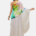 Alivora - Printed Single Sleeve Maxi Cocktail Dress