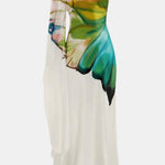 Alivora - Printed Single Sleeve Maxi Cocktail Dress