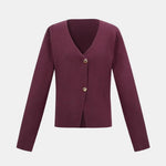 Alyssa – Minimalist V-Neck Button Cardigan