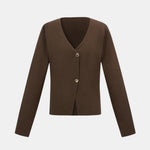 Alyssa – Minimalist V-Neck Button Cardigan