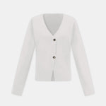 Alyssa – Minimalist V-Neck Button Cardigan