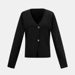 Alyssa – Minimalist V-Neck Button Cardigan