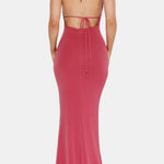 Amani – Sculpted Halter Maxi Dress with Draped Bodice