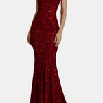 Amayah – Sequin Maxi Dress with High Neck Silhouette