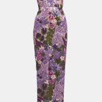 Analia – Floral-Embroidered Strapless Maxi Dress