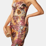 Analia – Floral-Embroidered Strapless Maxi Dress