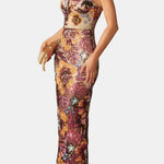 Analia – Floral-Embroidered Strapless Maxi Dress