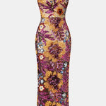 Analia – Floral-Embroidered Strapless Maxi Dress