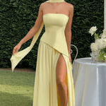 Annabel – Strapless Slit Maxi Dress