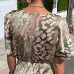Arianne - V-Neck Maxi Dress in Soft Green