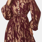 Amrani – Metallic Puff Sleeve Luxe Maxi Dress