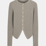 Aspen – Ribbed Split-Hem Button Cardigan