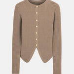 Aspen – Ribbed Split-Hem Button Cardigan