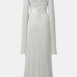 Aurelie – Pleated Satin Sleeve Gown