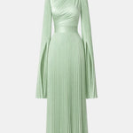 Aurelie – Pleated Satin Sleeve Gown