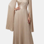 Aurelie – Pleated Satin Sleeve Gown
