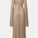 Aurelie – Pleated Satin Sleeve Gown