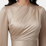 Aurelie – Pleated Satin Sleeve Gown