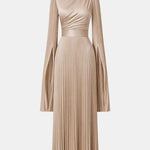 Aurelie – Pleated Satin Sleeve Gown