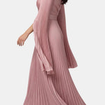 Aurelie – Pleated Satin Sleeve Gown