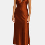 Aviana – Satin Halter Maxi Dress with Elegant Side Split