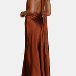 Aviana – Satin Halter Maxi Dress with Elegant Side Split