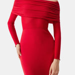 Azalea – Elegant Off-Shoulder Mesh Maxi Dress