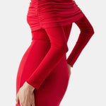 Azalea – Elegant Off-Shoulder Mesh Maxi Dress