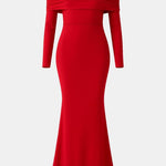 Azalea – Elegant Off-Shoulder Mesh Maxi Dress