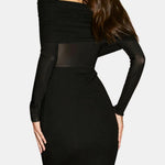 Azalea – Elegant Off-Shoulder Mesh Maxi Dress
