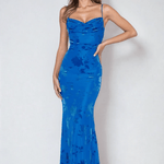 Azzaria – Floral Strap Maxi Dress in Royal Blue