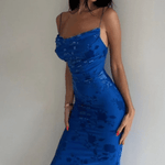 Azzaria – Floral Strap Maxi Dress in Royal Blue