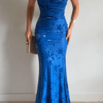 Azzaria – Floral Strap Maxi Dress in Royal Blue