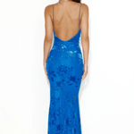 Azzaria – Floral Strap Maxi Dress in Royal Blue