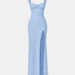 Bellamira – Ruffle Strap Lace Long Dress