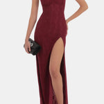 Bellamira – Ruffle Strap Lace Long Dress