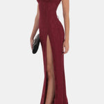 Bellamira – Ruffle Strap Lace Long Dress