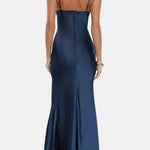 Bristol – Satin Maxi Dress with Sculpted Bodice and Side Split
